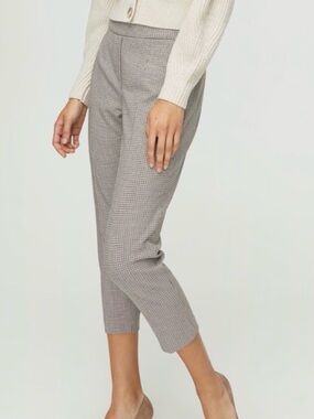 Babaton Conan Pant - Size 2- Taupe Houndstooth